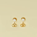 Valentino Gold VLOGO Signature Metal and Pearl Earrings