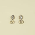 Valentino Silver Tone Vlogo Drop Earrings