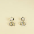 Valentino Silver Vlogo Crystal And Pearl Earrings