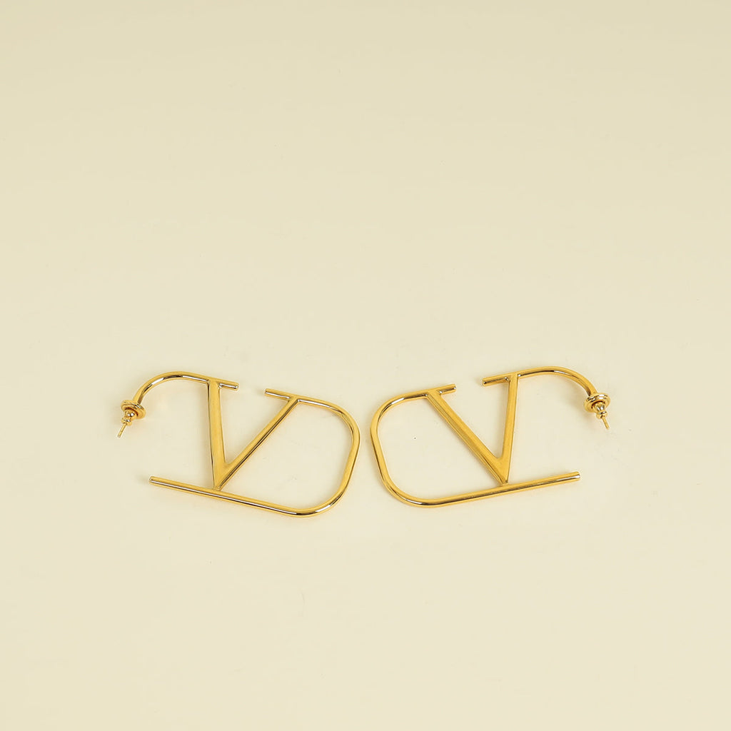 Valentino Gold Vlogo Signature Earrings