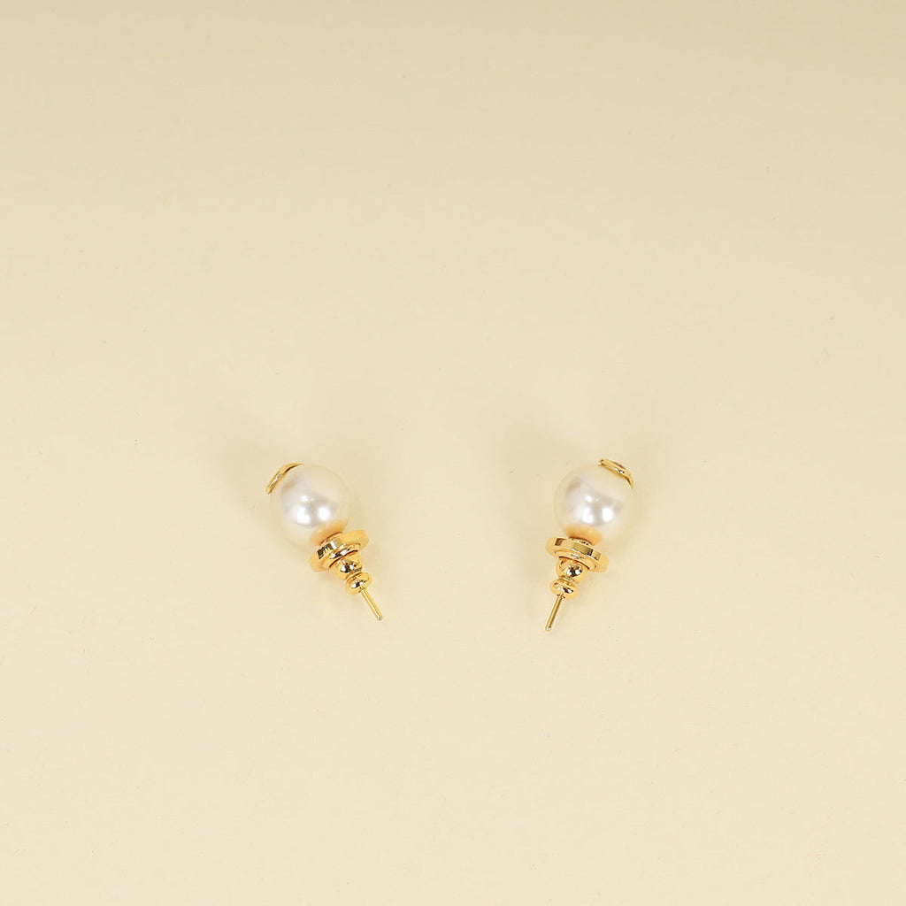 Valentino White Vlogo Pearl Earrings