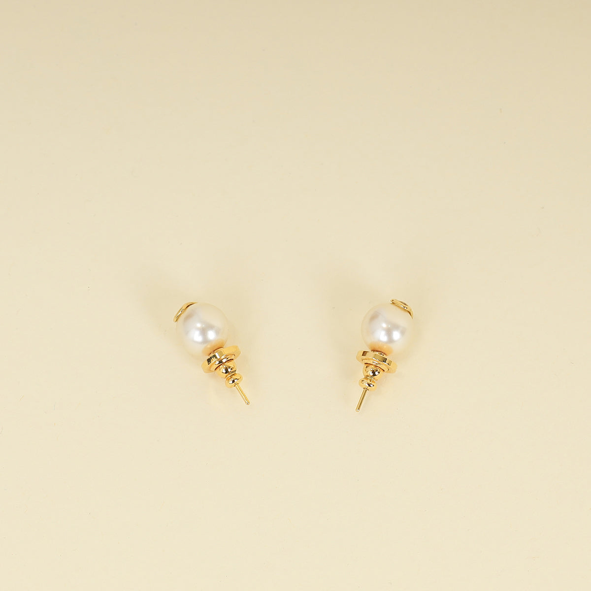 Valentino White Vlogo Pearl Earrings