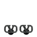Valentino Black Vlogo Strass Stud Earrings