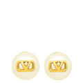 Valentino Gold Finish Vlogo Signature Pearl Earring
