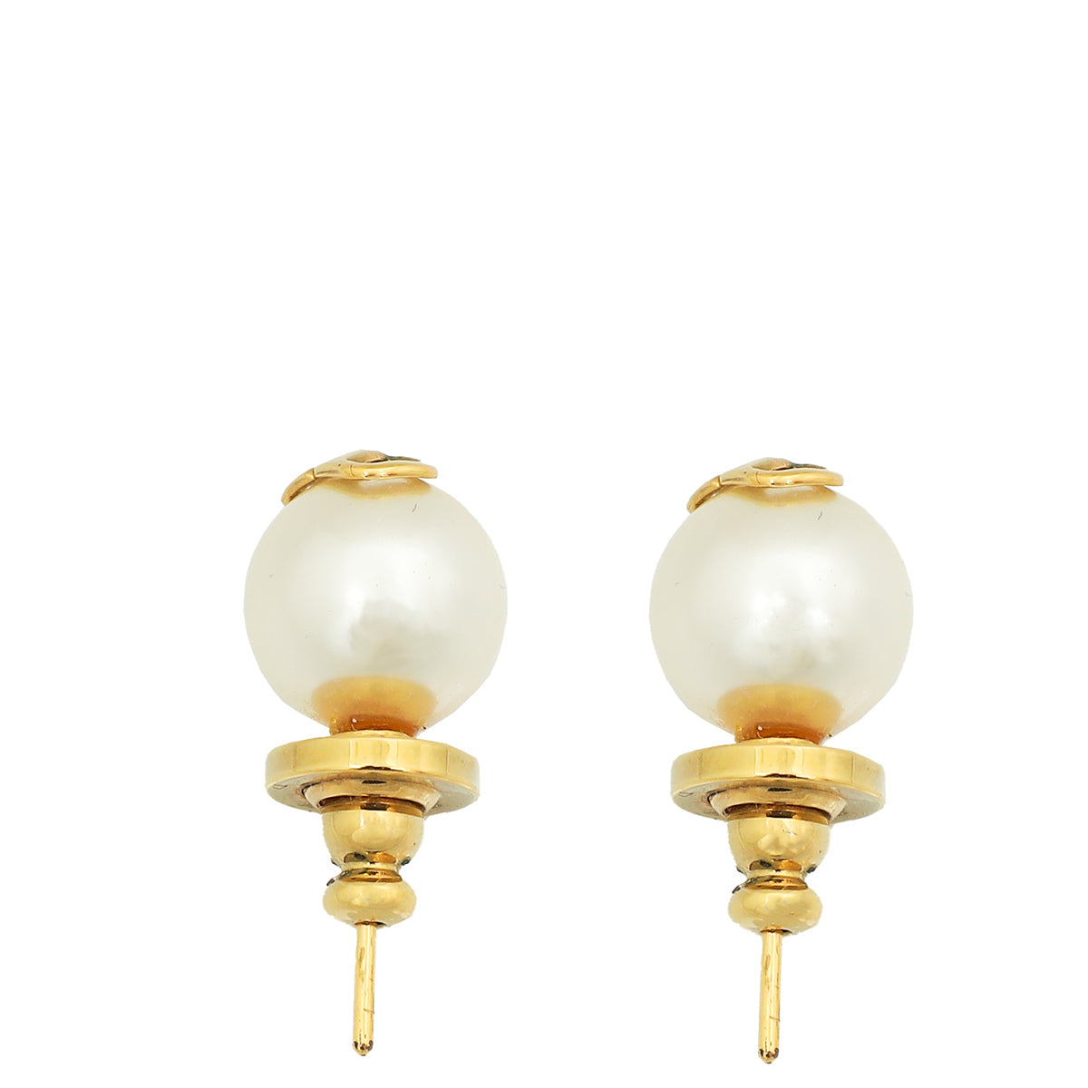 Valentino Gold Finish Vlogo Signature Pearl Earring