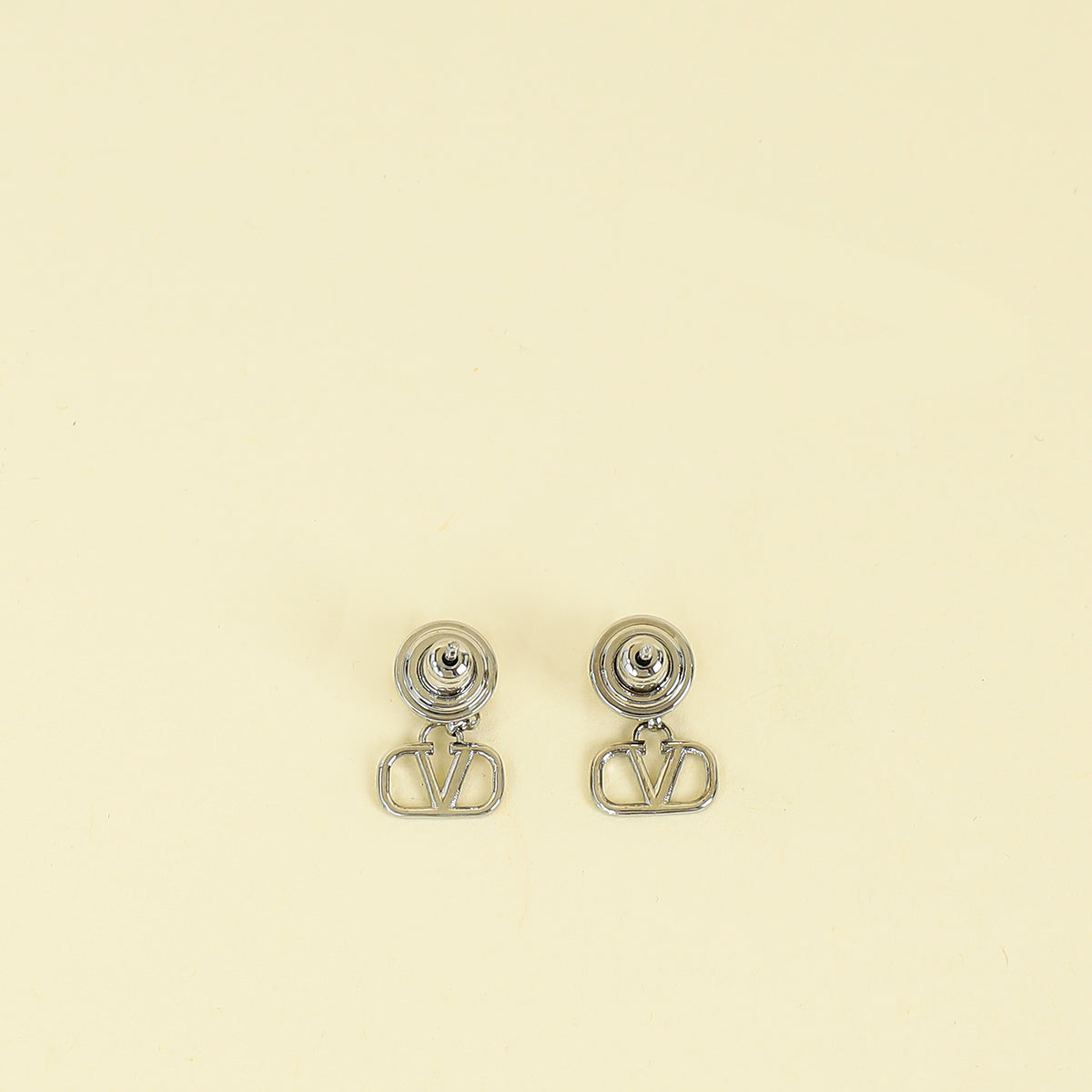 Valentino Silver Vlogo Earrings