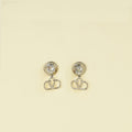 Valentino Silver Tone Vlogo Drop Earrings