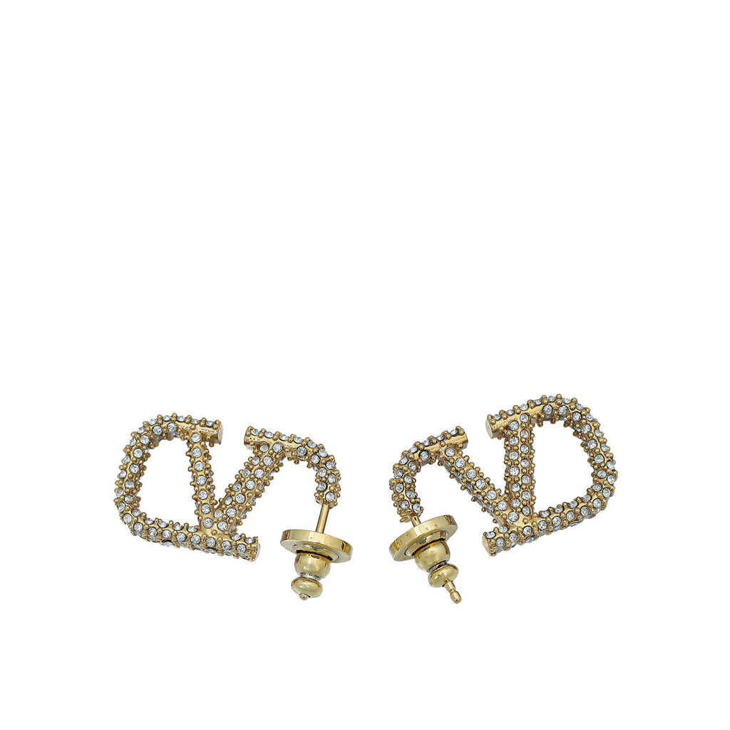 Valentino Gold VLogo Signature Earrings