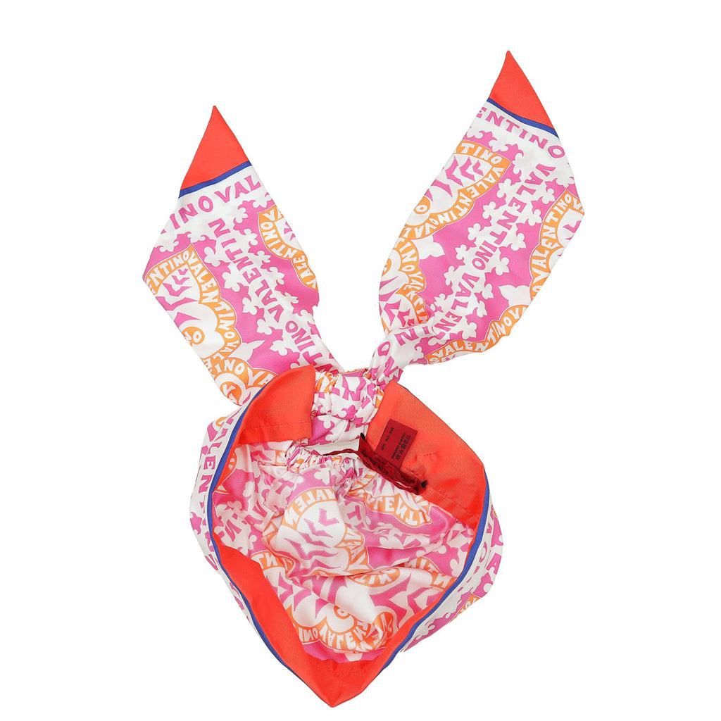Valentino Tricolor Printed Silk Head Scarf