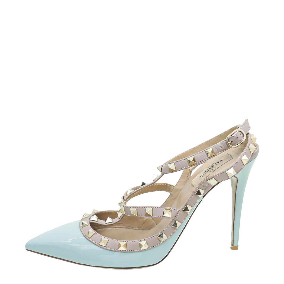 Valentino Grey Rockstud Caged Pump 41