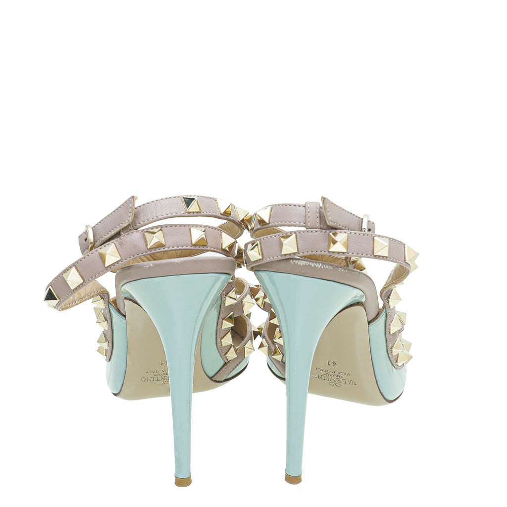 Valentino Grey Rockstud Caged Pump 41