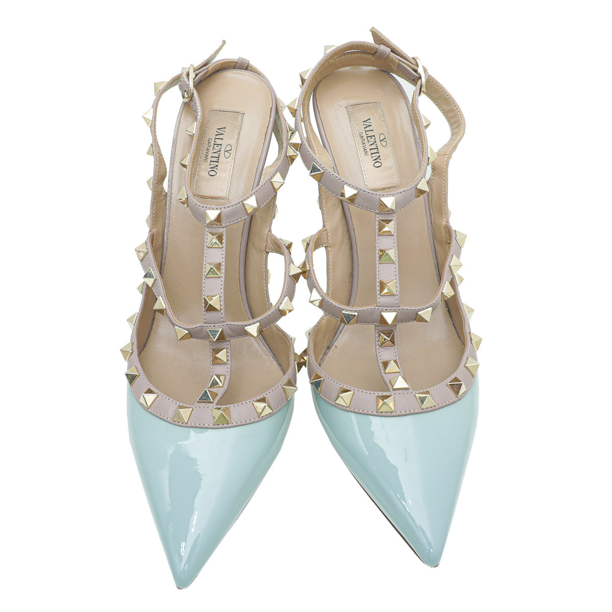 Valentino Grey Rockstud Caged Pump 41
