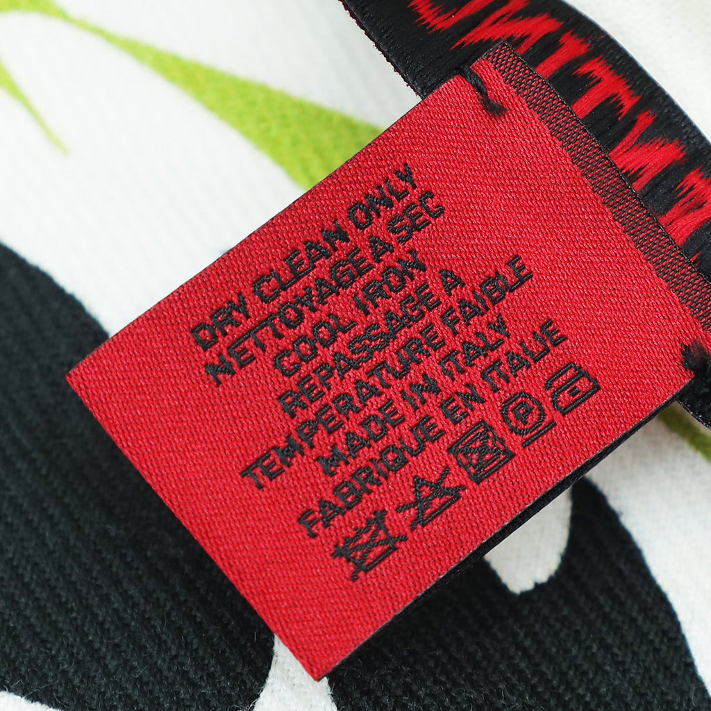 Valentino White Multicolor Fringed Floral Print Cotton-Twill Stole Scarf