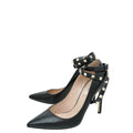 Valentino Black Rockstud Cross Strap Pump 36