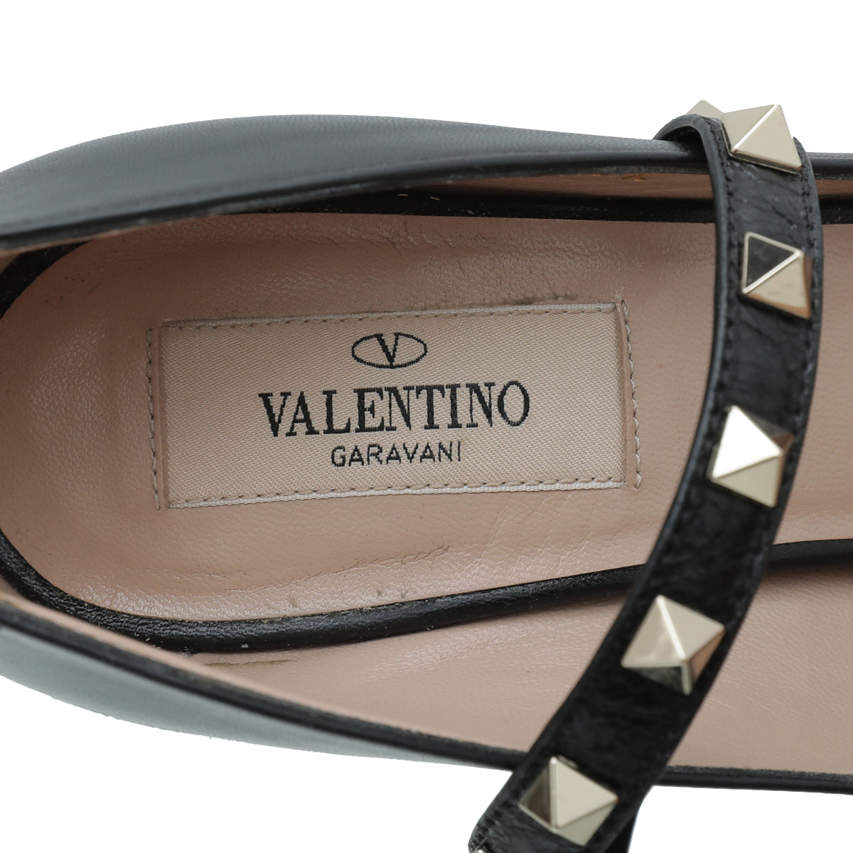 Valentino Black Rockstud Cross Strap Pump 36