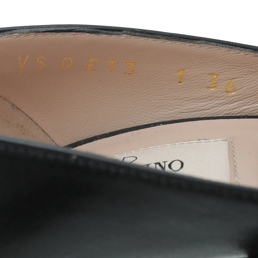 Valentino Black Rockstud Cross Strap Pump 36
