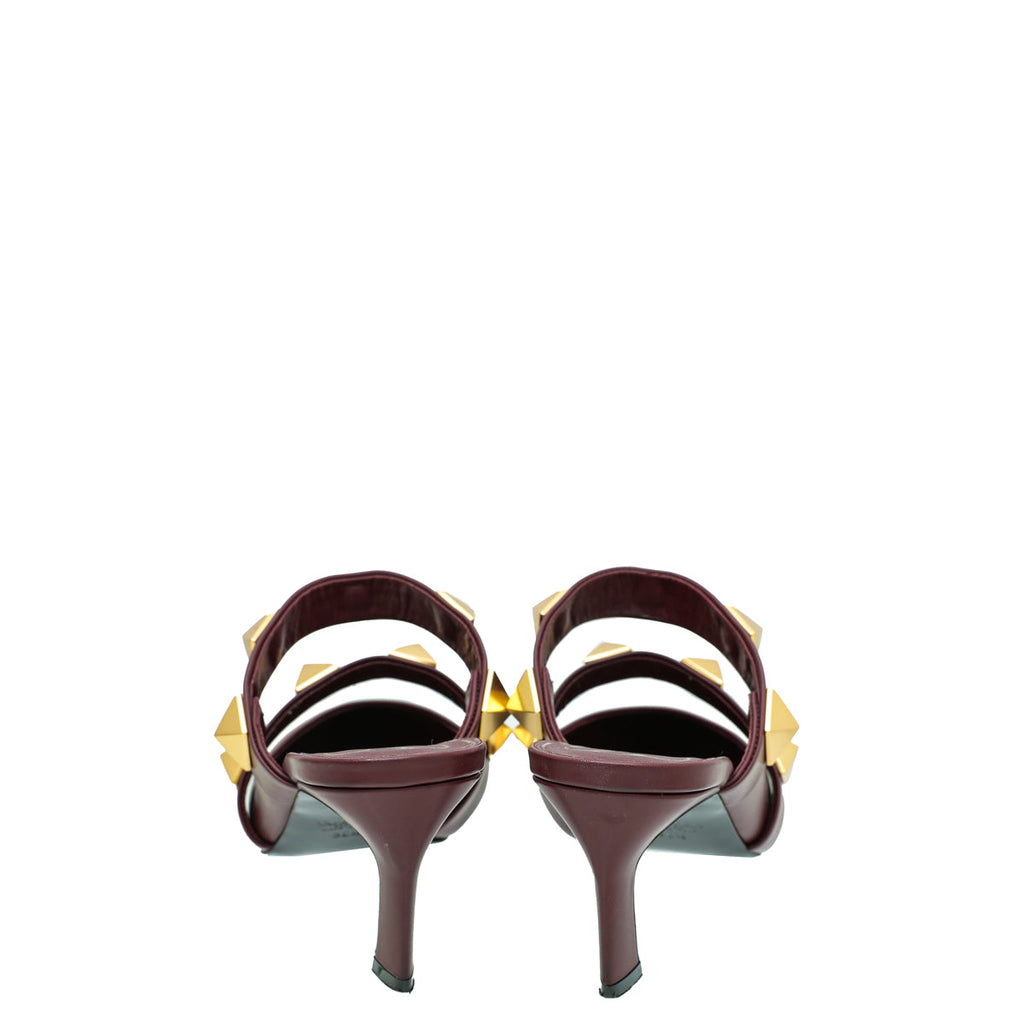Valentino Cerise Roman Stud Heeled Mule 39.5