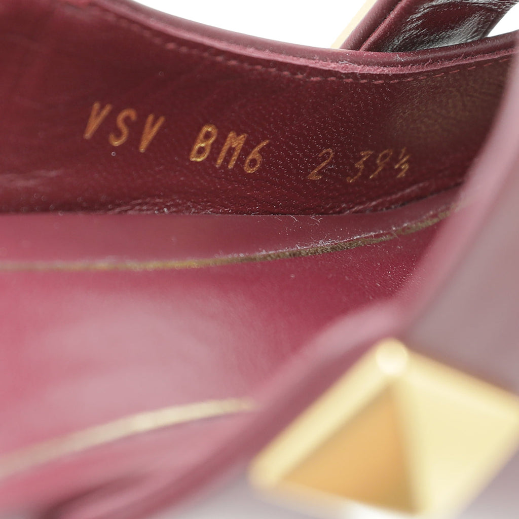 Valentino Cerise Roman Stud Heeled Mule 39.5