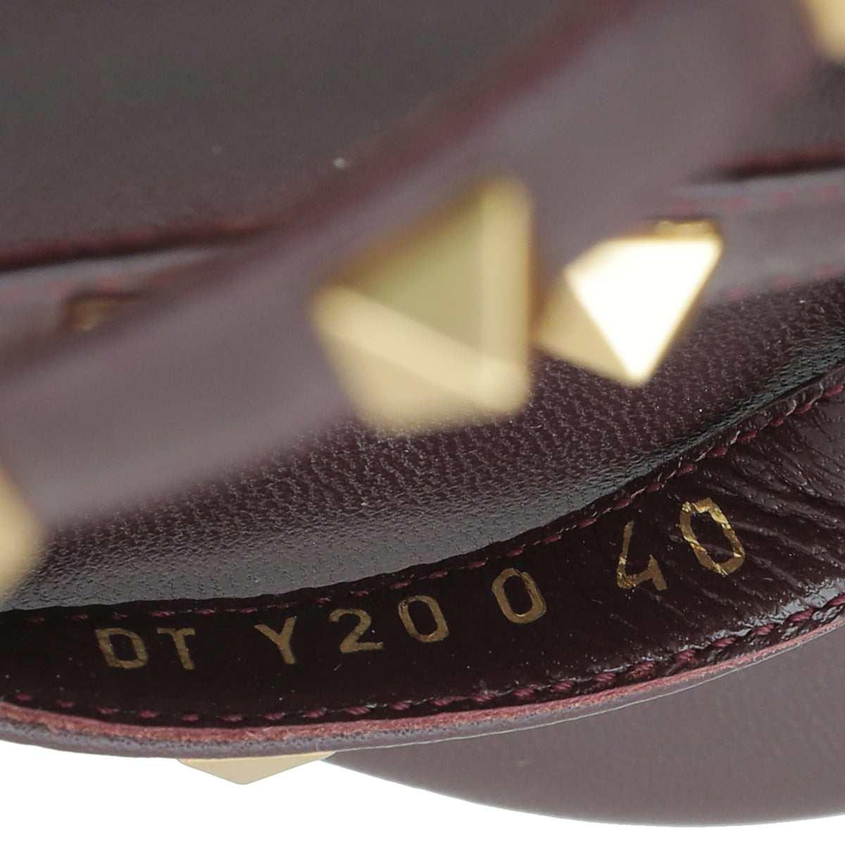 Valentino Burgundy Rockstud Ankle Strap Block Heel Sandals 40