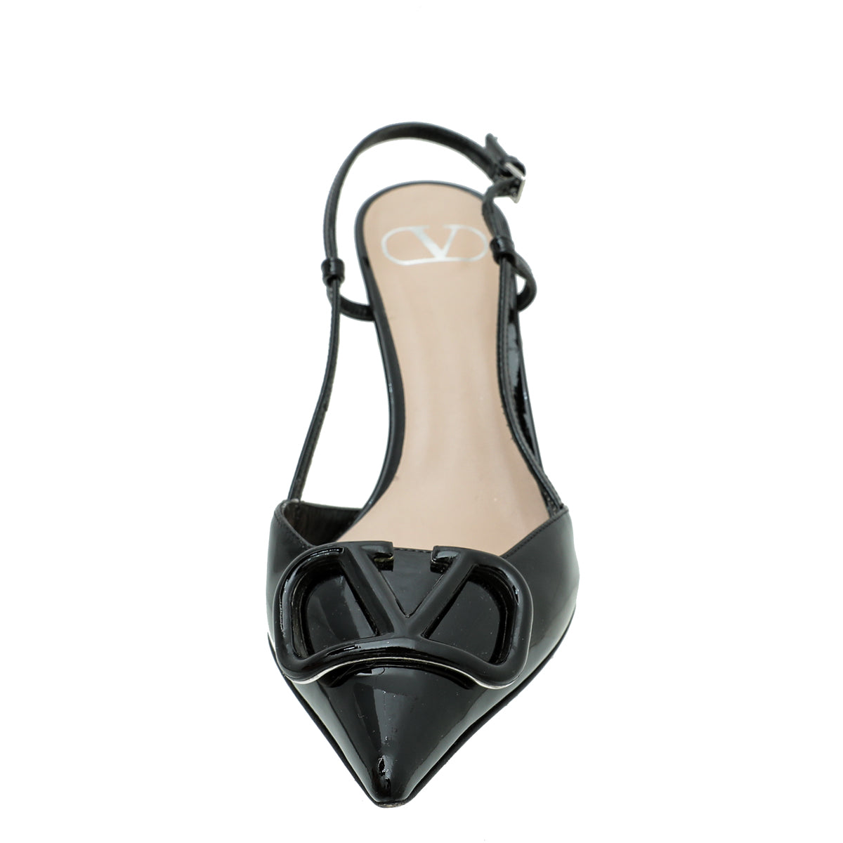 Valentino Black V Logo Slingback Pump 38
