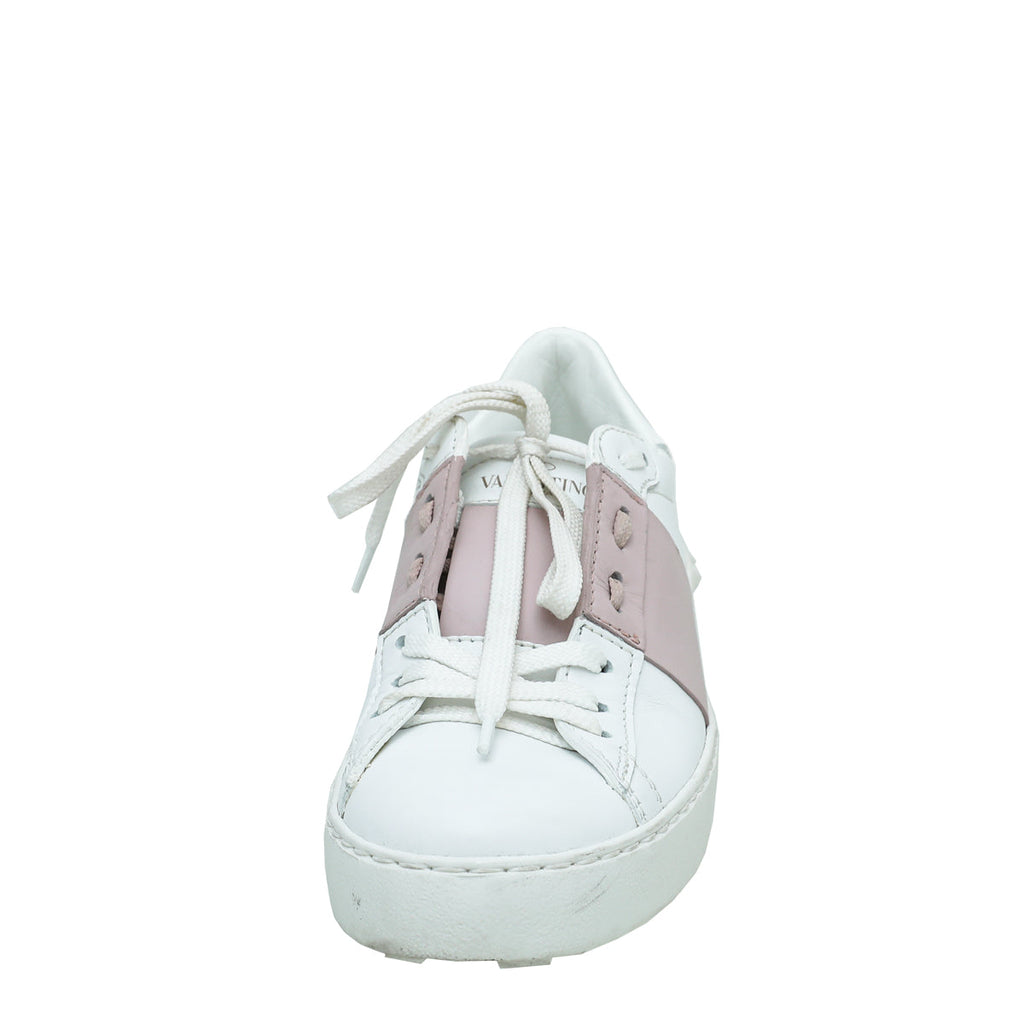 Valentino Bicolor Rockstud Open Sneaker 35