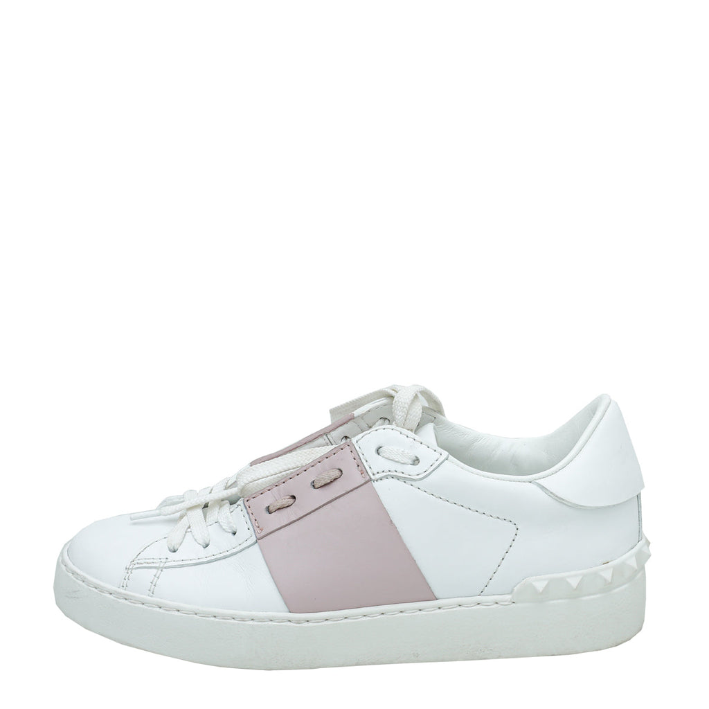 Valentino Bicolor Rockstud Open Sneaker 35