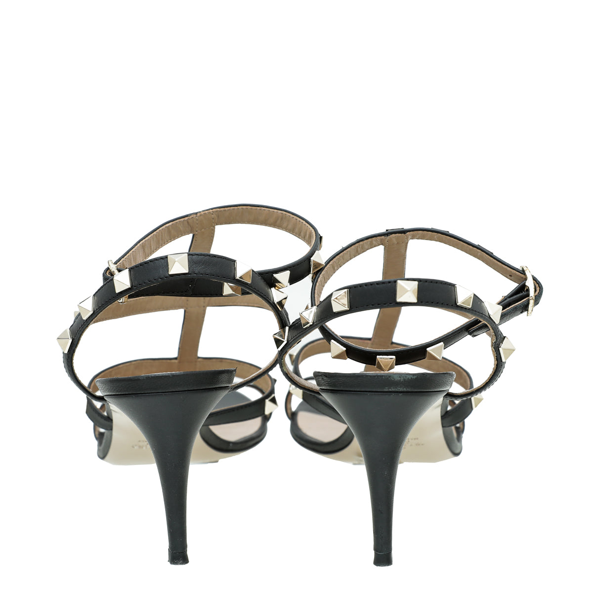 Valentino Black Rockstud Caged Sandal 41