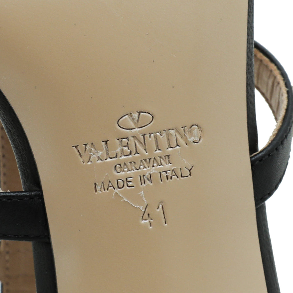 Valentino Black Rockstud Caged Sandal 41