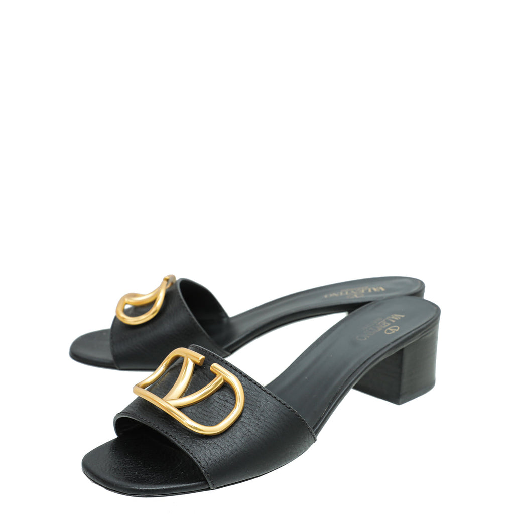 Valentino Black VLOGO Slide Mules 41