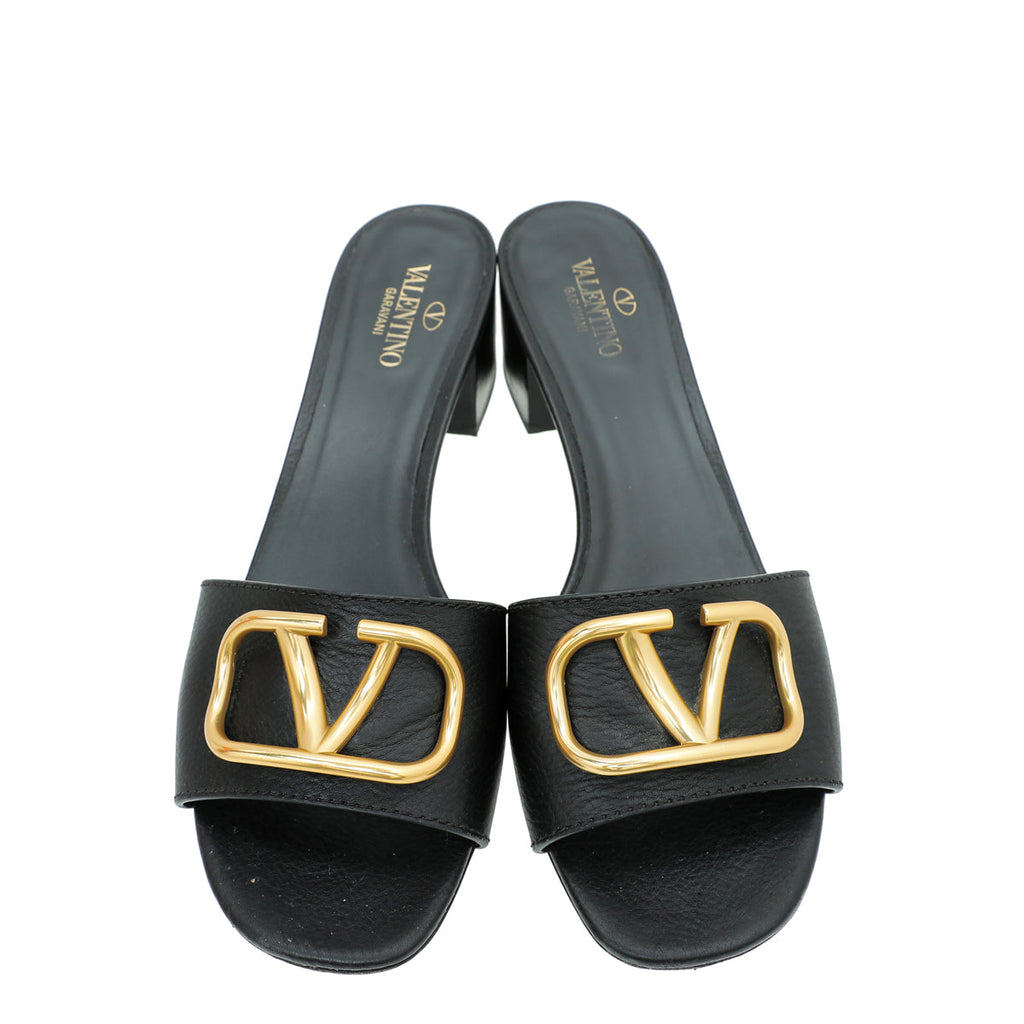 Valentino Black VLOGO Slide Mules 41