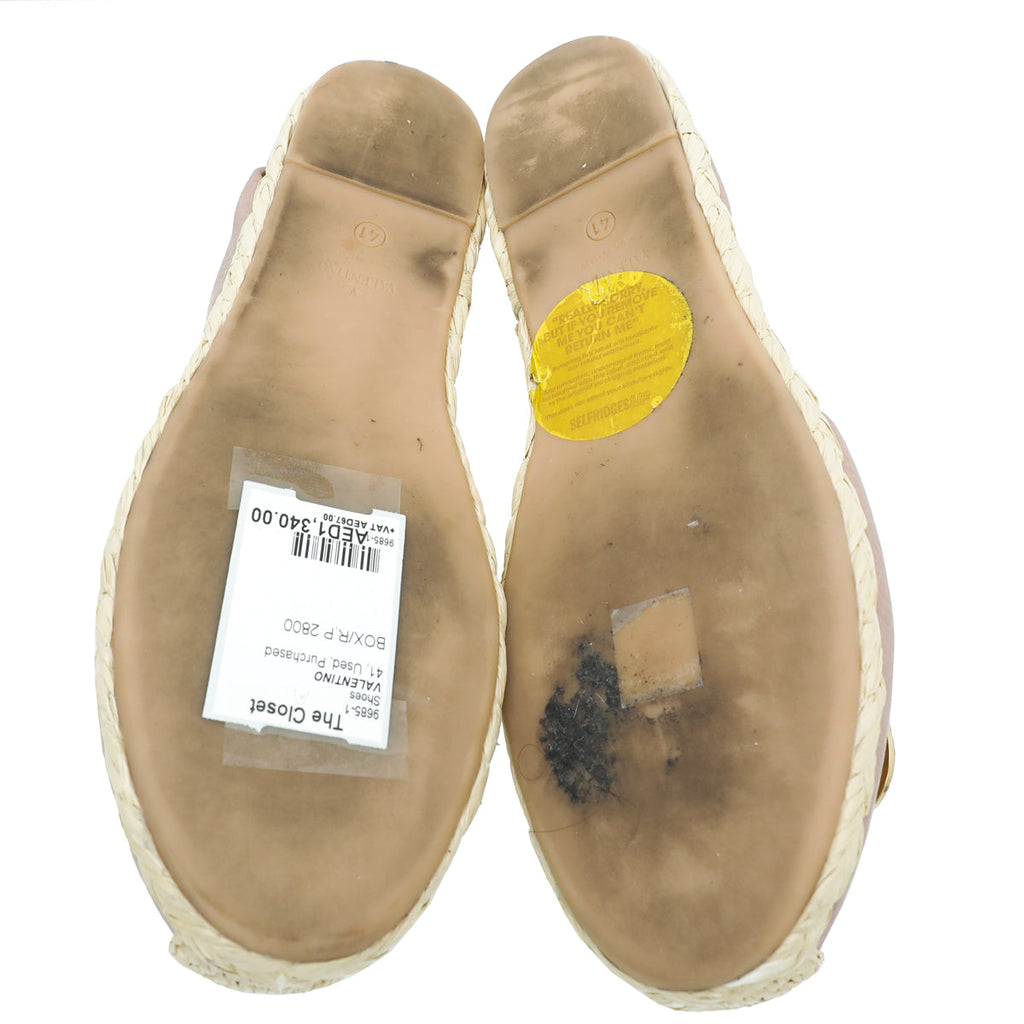 Valentino Poudre Vlogo Flat Espadrille 41