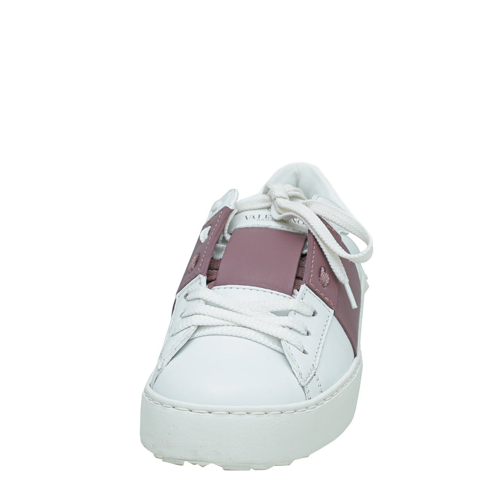 Valentino White Rockstud Open Stripe Sneaker 35.5