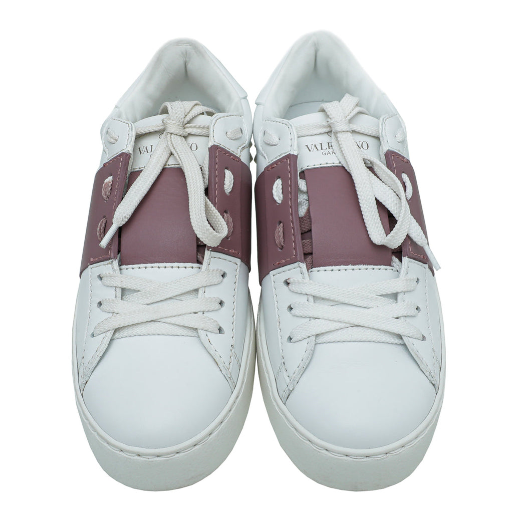 Valentino White Rockstud Open Stripe Sneaker 35.5