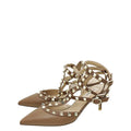 Valentino Brown Rockstud Caged 85mm Pump 37.5