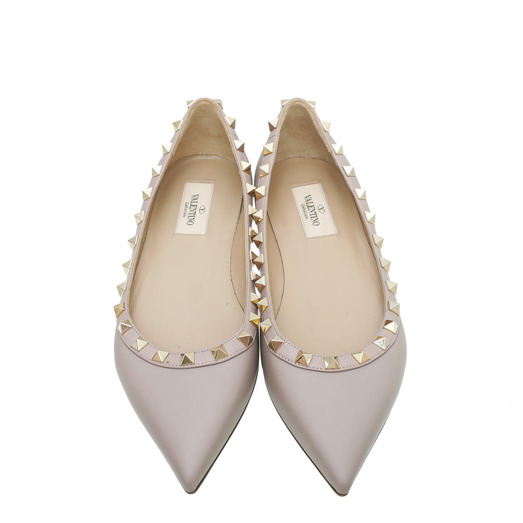 Valentino Poudre Rockstud Flat Ballet 37.5