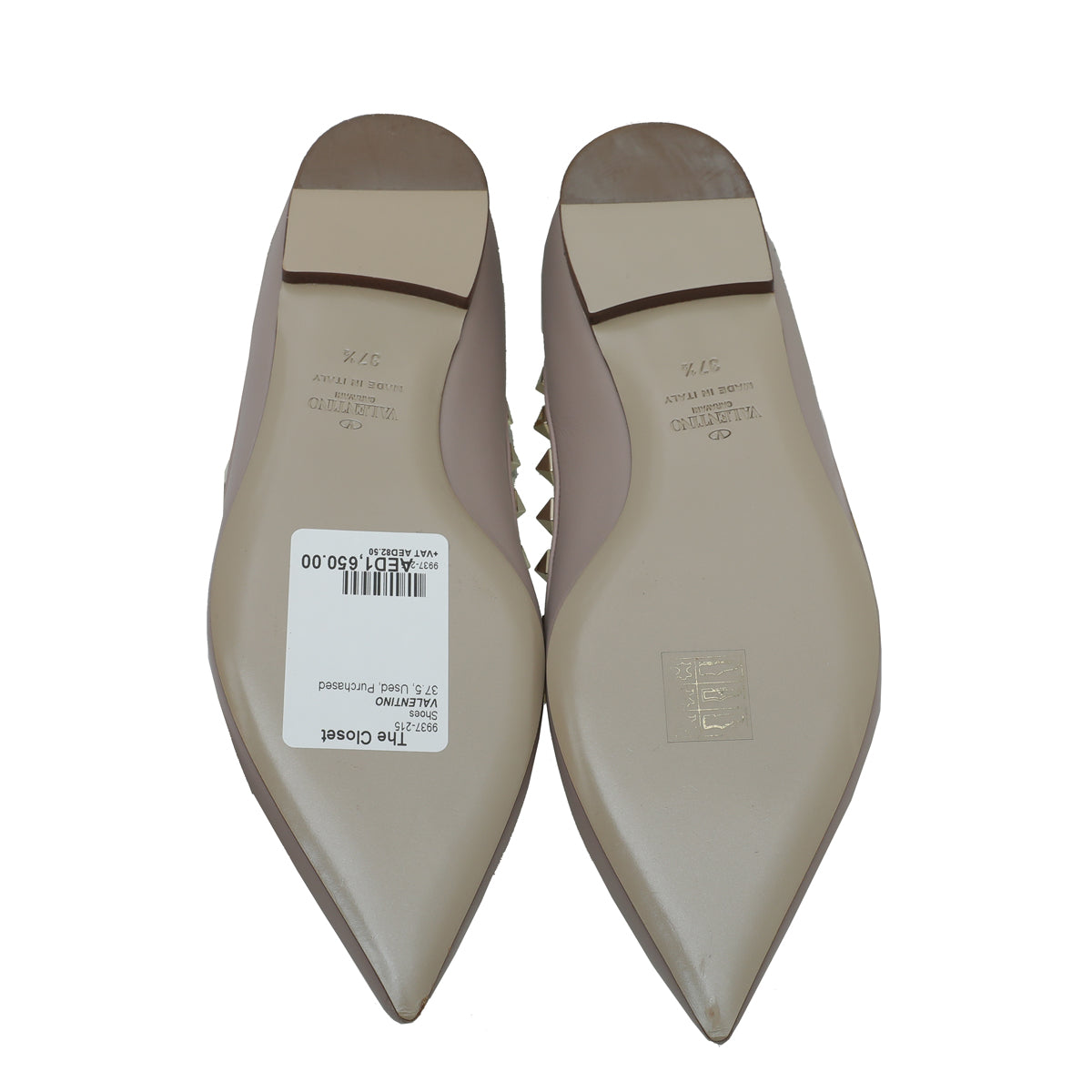 Valentino Poudre Rockstud Flat Ballet 37.5