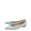 Valentino Sky Blue Rockstud Flat Ballet 37.5