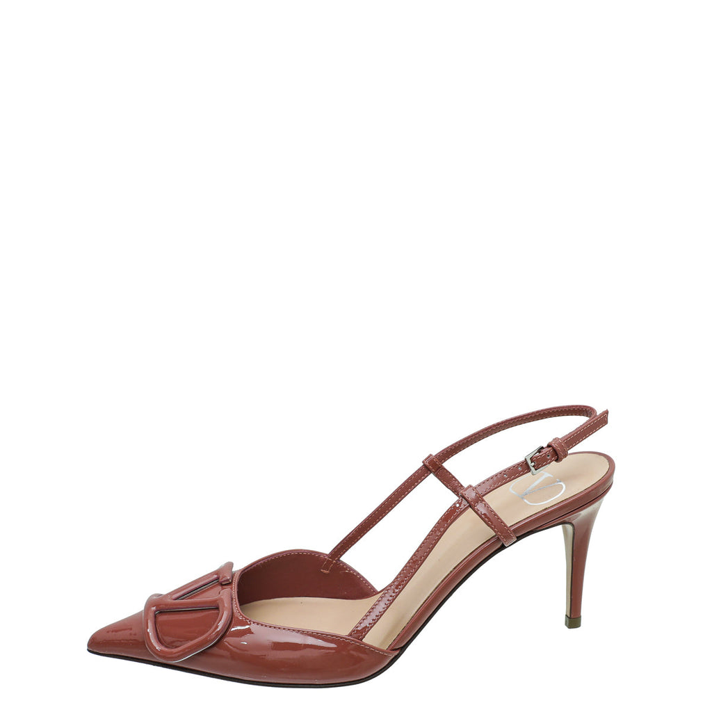 Valentino Old Rose VLOGO Slingback Pump 36