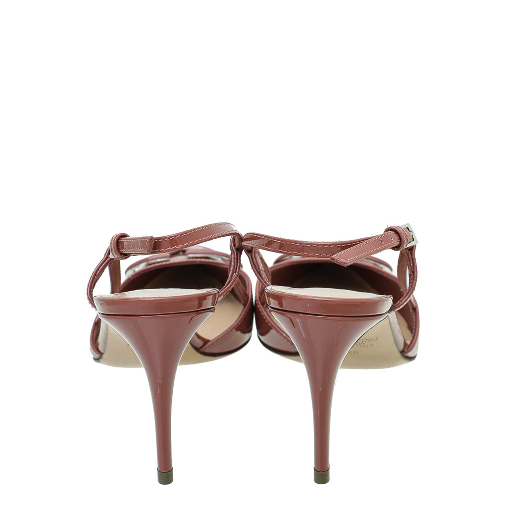 Valentino Old Rose VLOGO Slingback Pump 36
