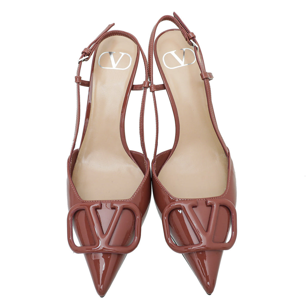 Valentino Old Rose VLOGO Slingback Pump 36
