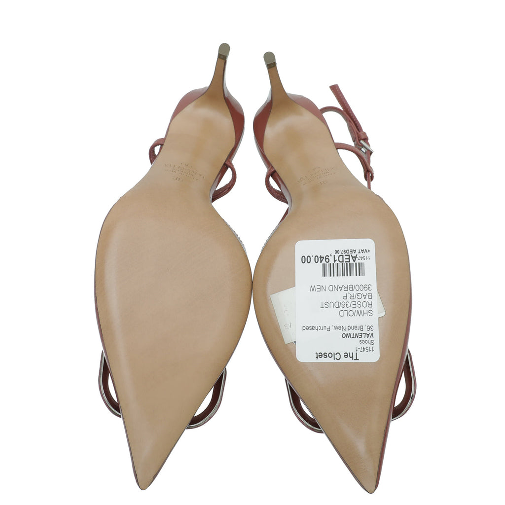 Valentino Old Rose VLOGO Slingback Pump 36