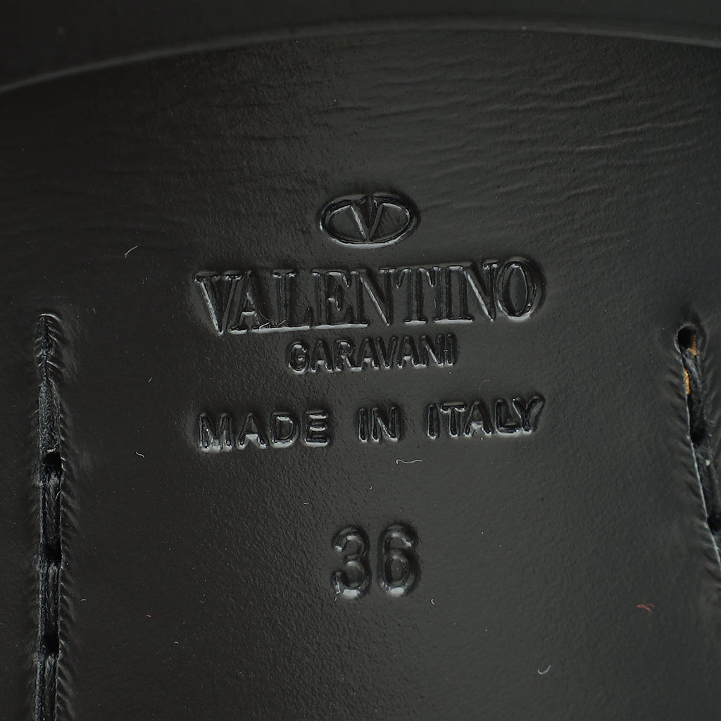 Valentino Black Roman Stud Loafers 36