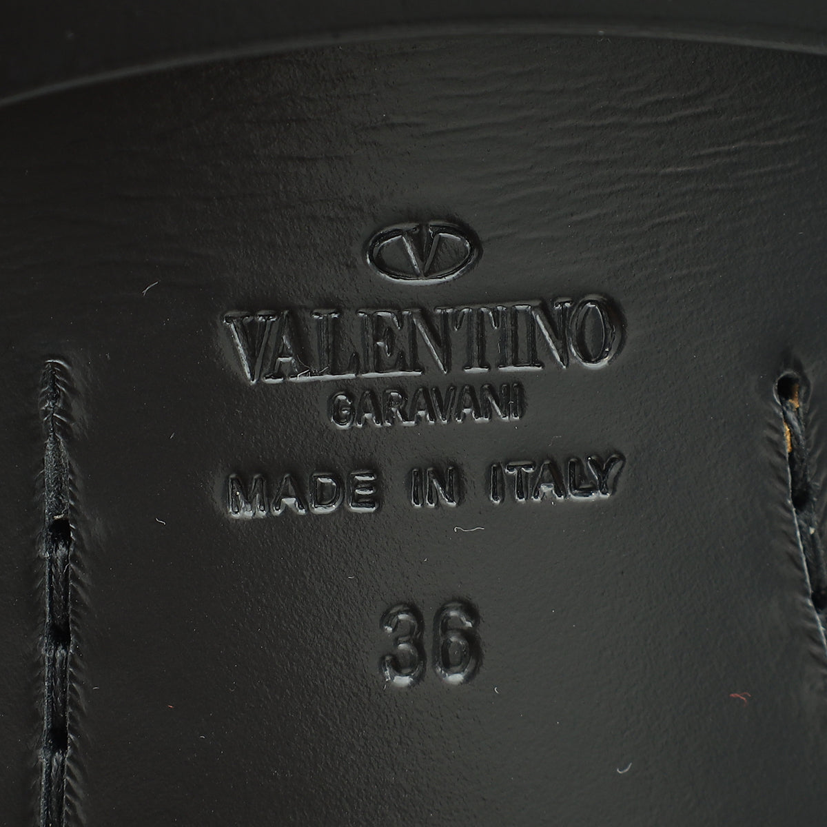 Valentino Black Roman Stud Loafers 36