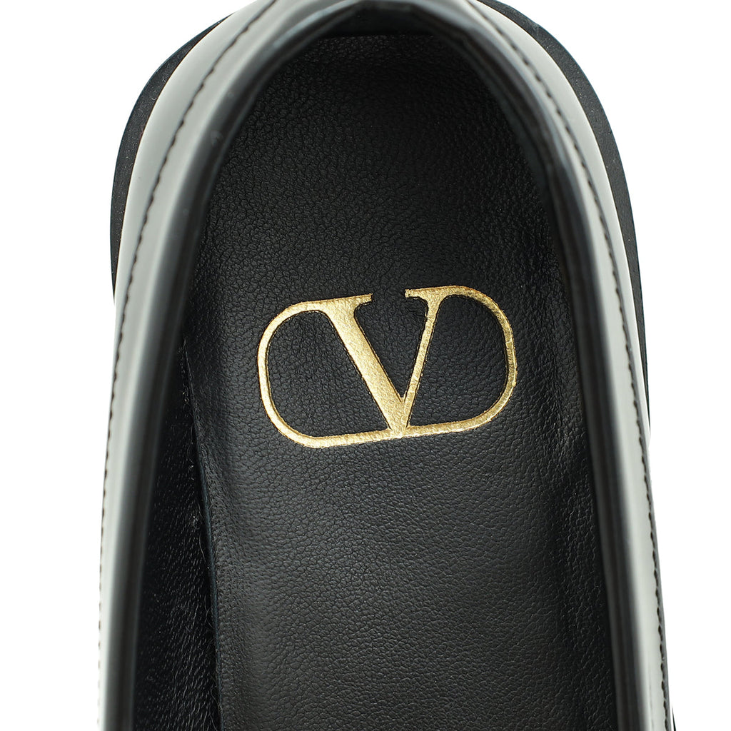 Valentino Black Roman Stud Loafers 36