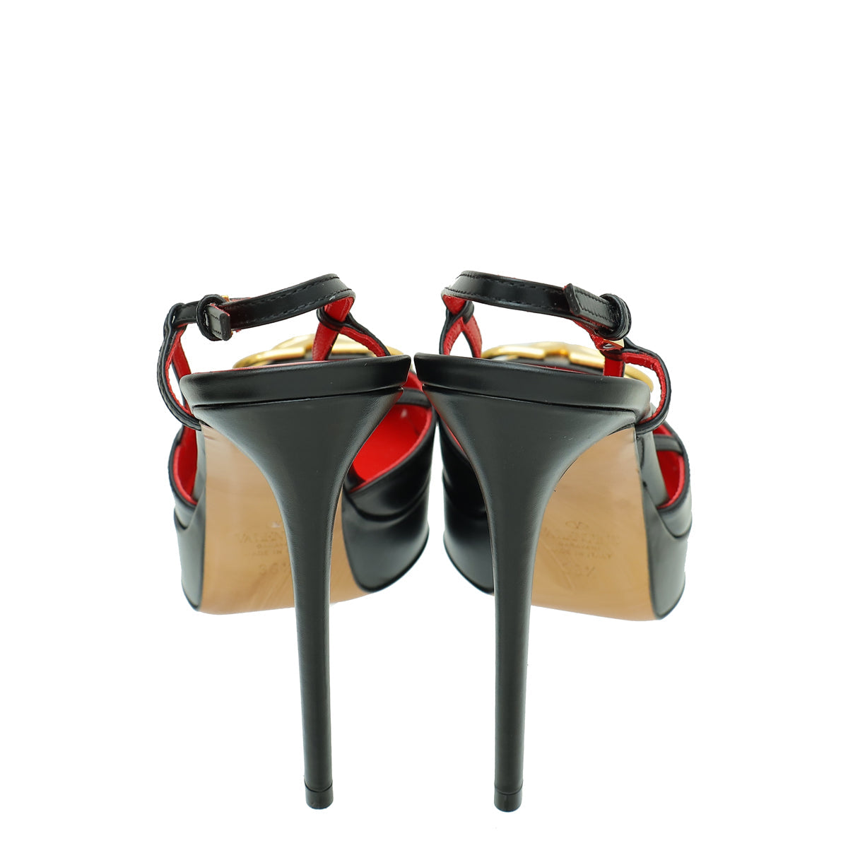 Valentino Black Vlogo Platform Slingback Pump 38.5