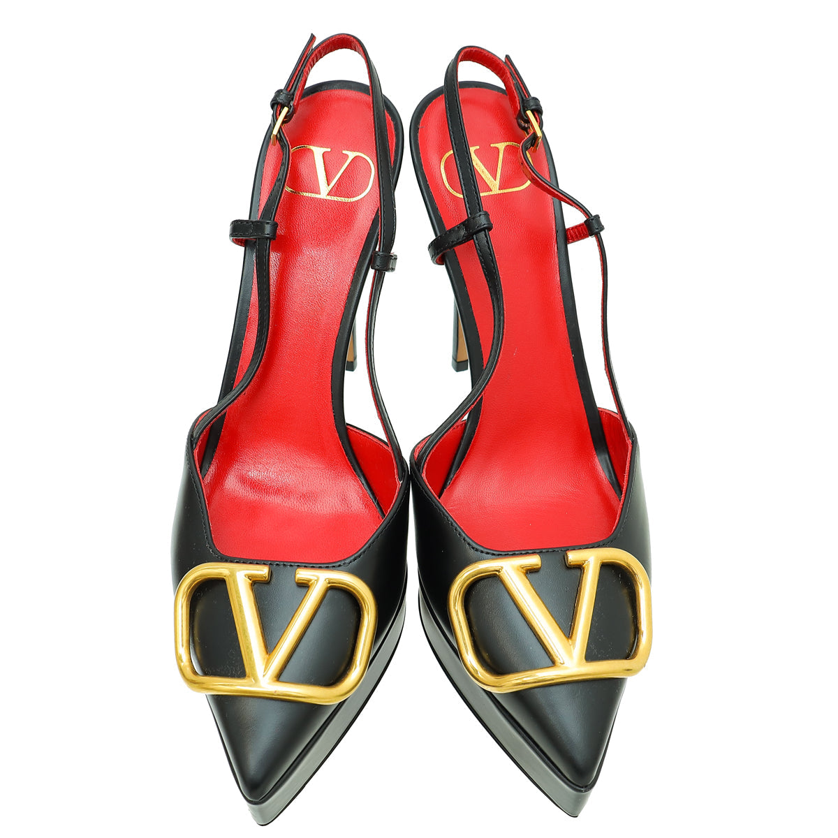 Valentino Black Vlogo Platform Slingback Pump 38.5