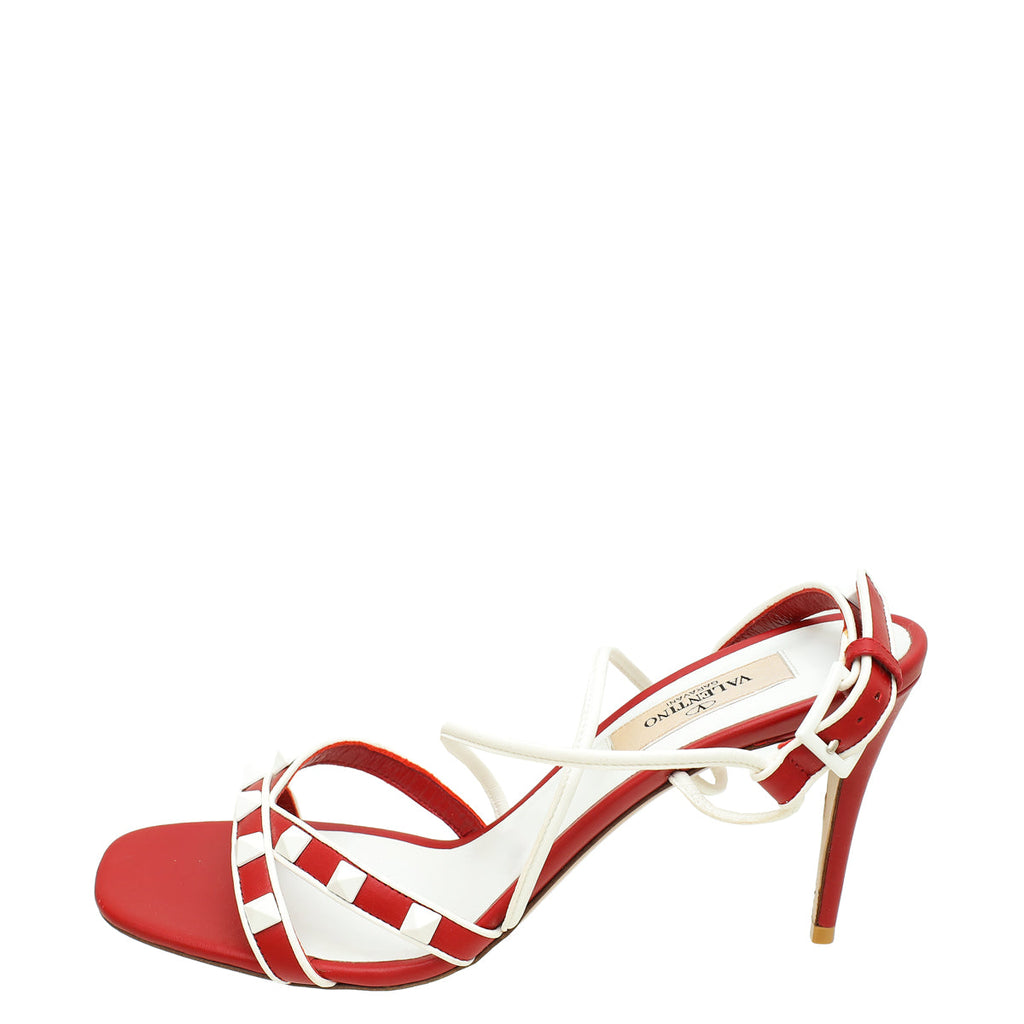 Valentino Bicolor Free Rockstud Crisscross Sandal 36.5