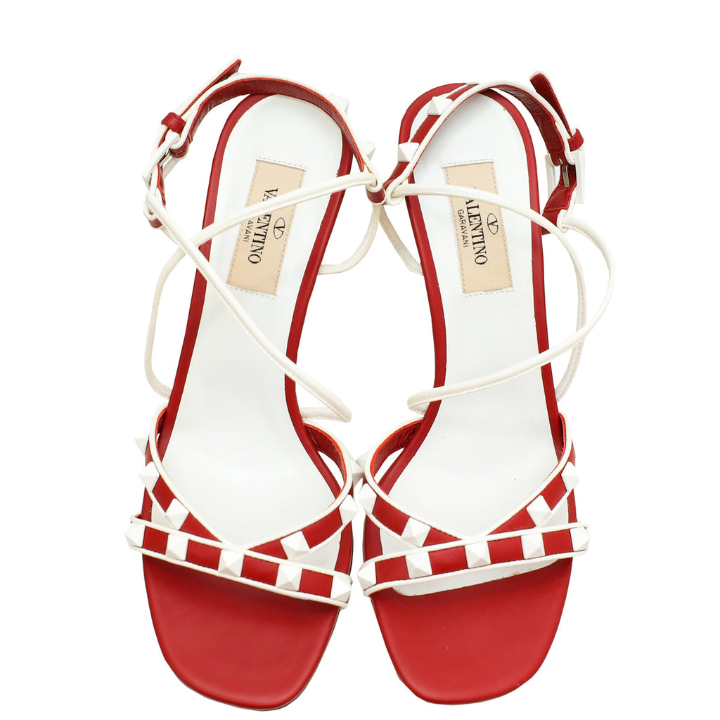 Valentino Bicolor Free Rockstud Crisscross Sandal 36.5