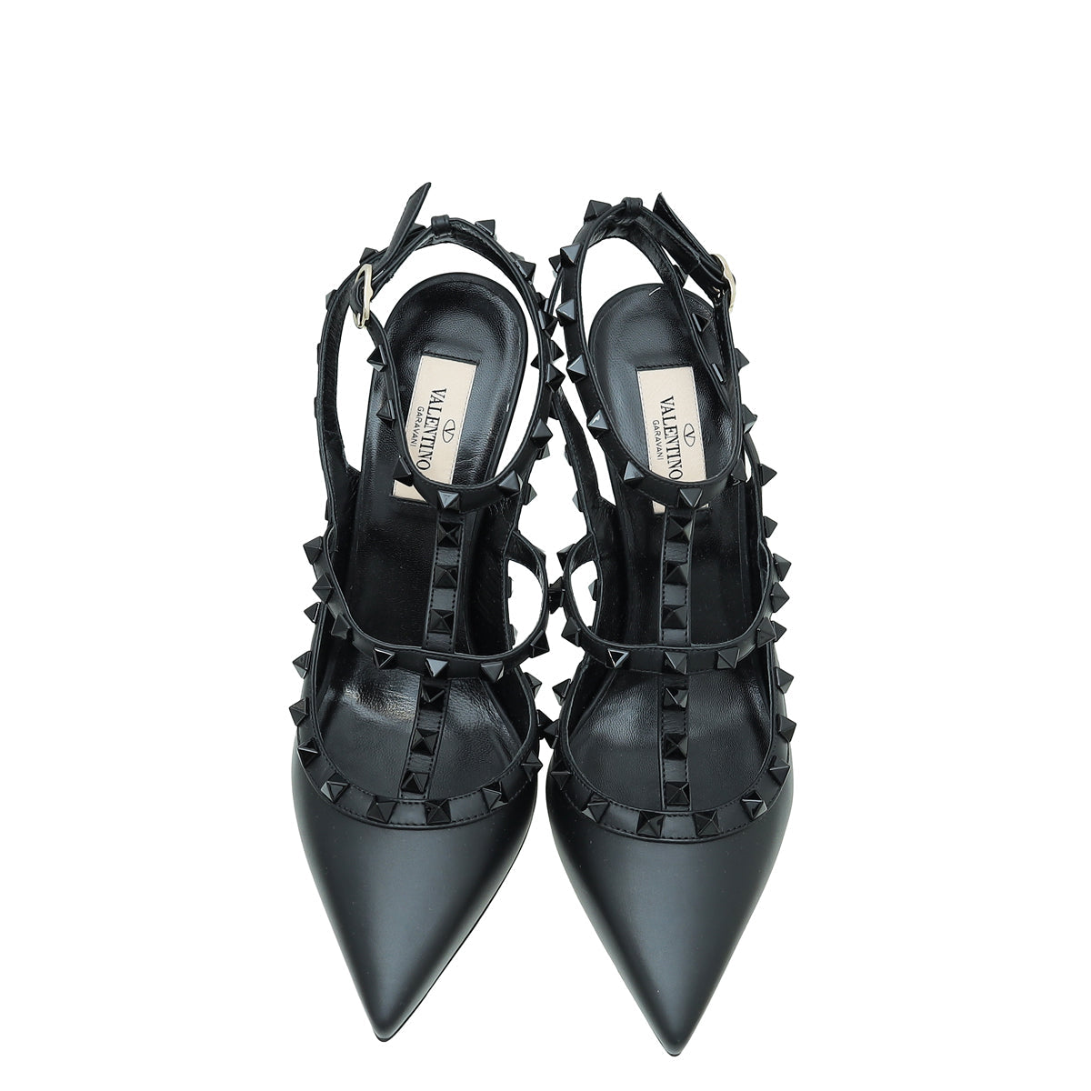 Valentino So Black Rockstud Caged Slingback 39.5