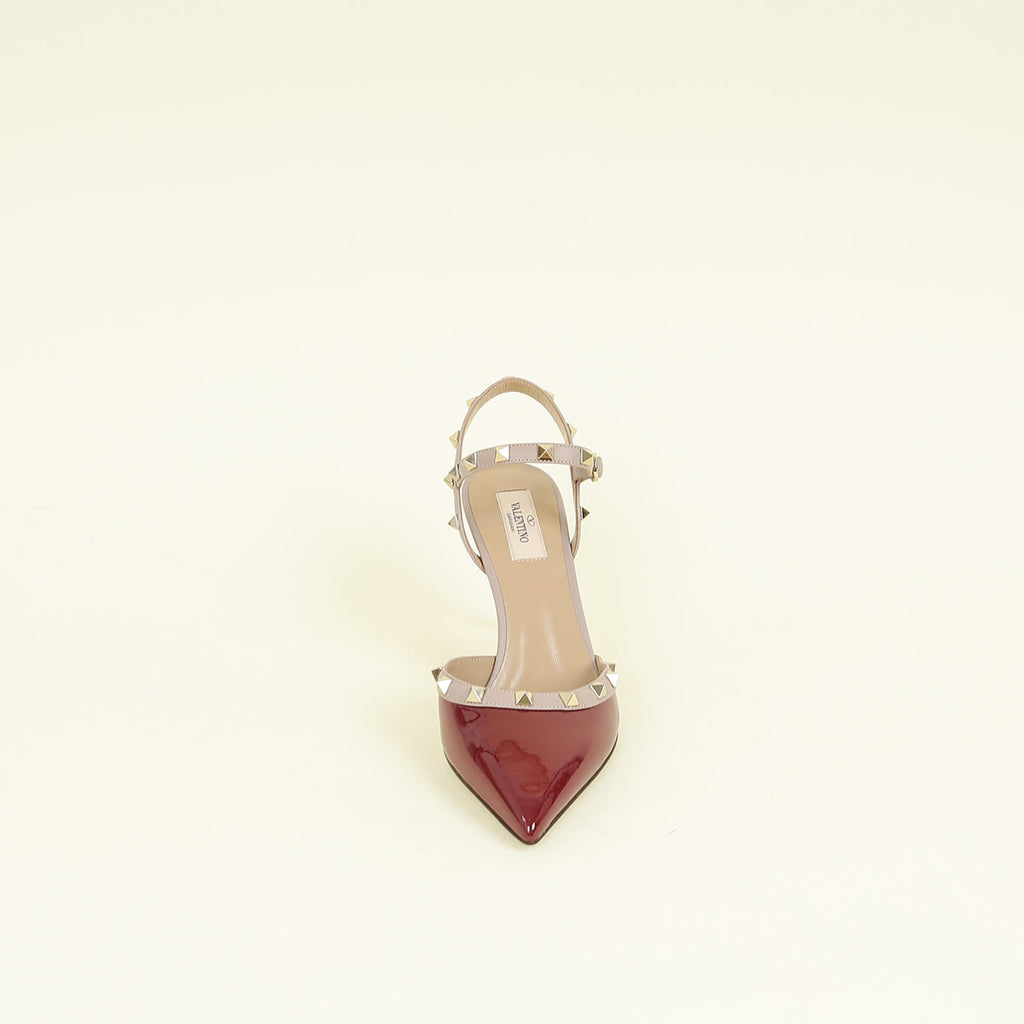 Valentino Wine Rockstud Slingback 39.5